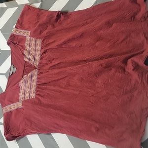 Capped Sleev Maroon Top